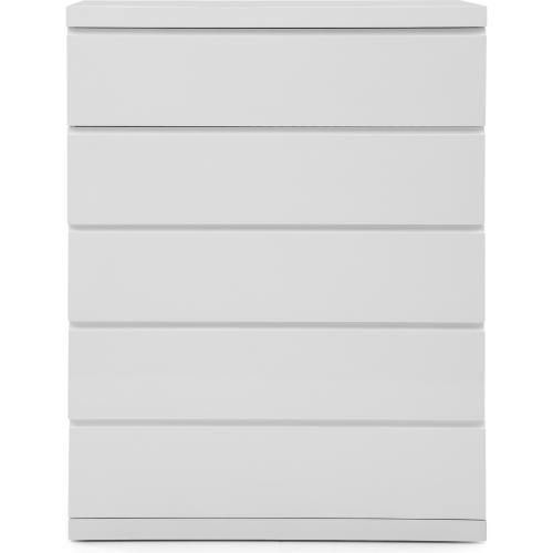 Anna 5 Drawer Chest in High Gloss White